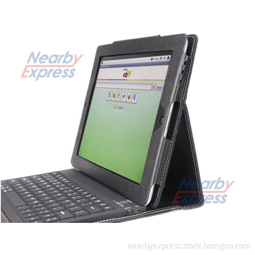 Leather Case with Built-in Bluetooth Keyboard for iPad 2